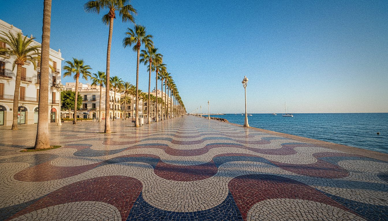Lungomare Explanada de España ad Alicante pavimentato a mosaico