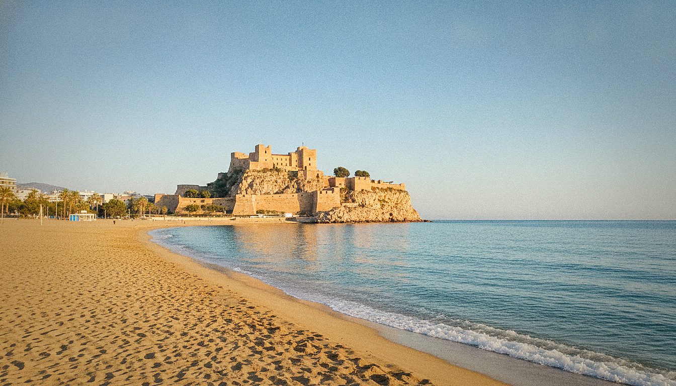 Spiaggia di Alicante con il castello di Santa Barbara sullo sfondo